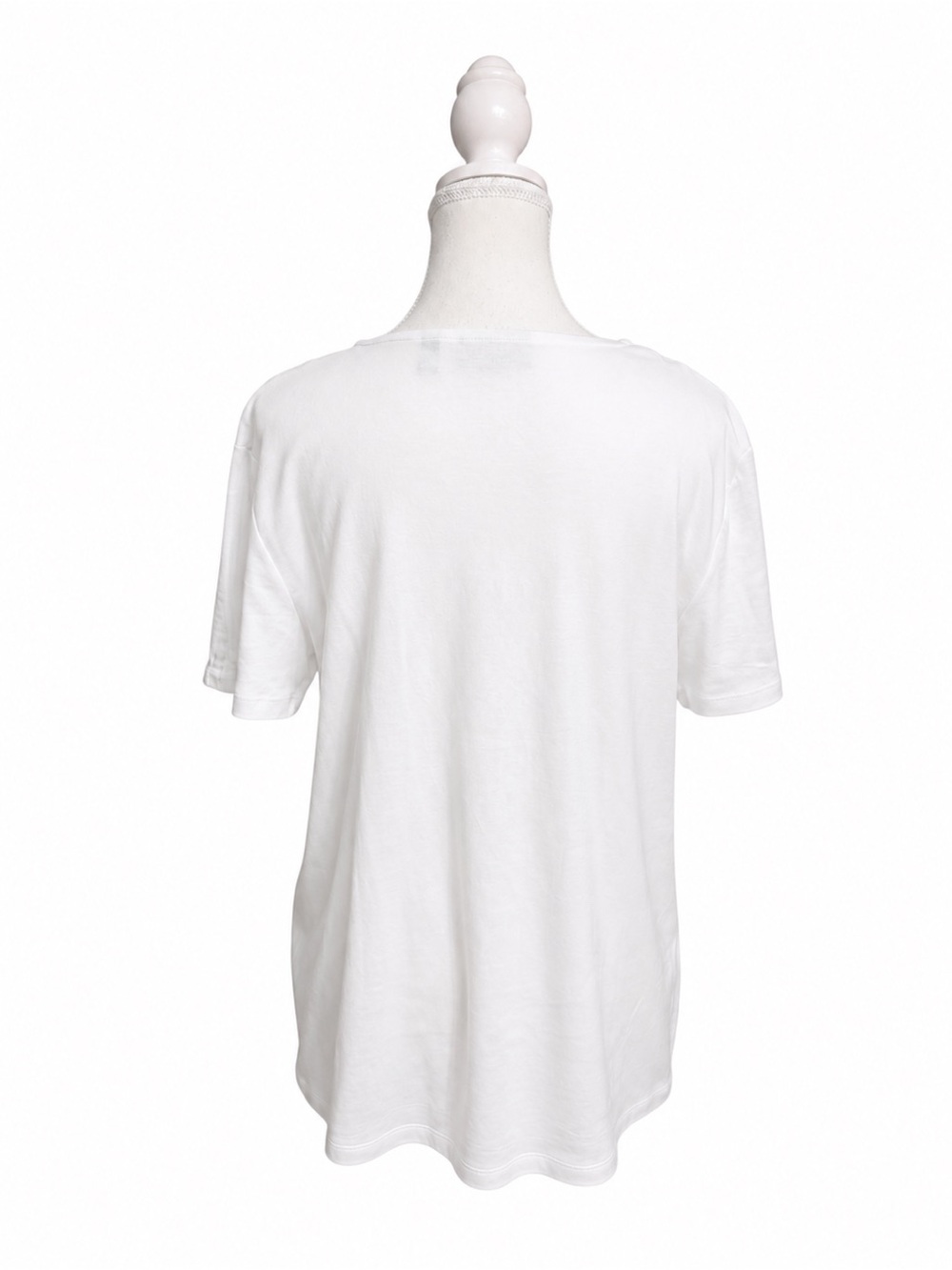 Coastal Quiet Luxury White Lace Trim Square Neck Top XL Cottagecore Chic - Picture 6 of 8